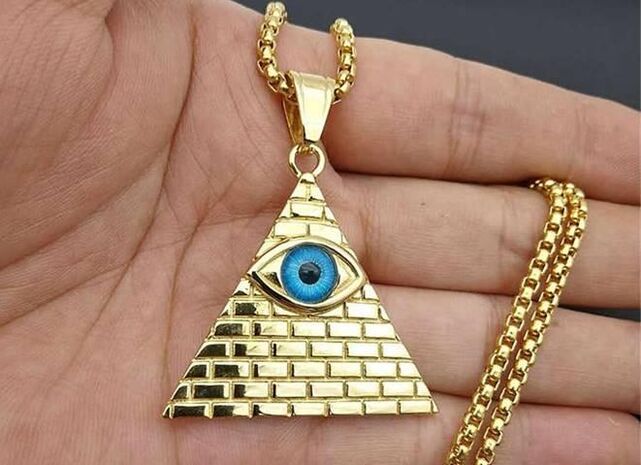 Masonic amulet (all-seeing eye) sa porma sa kwintas alang sa bahandi